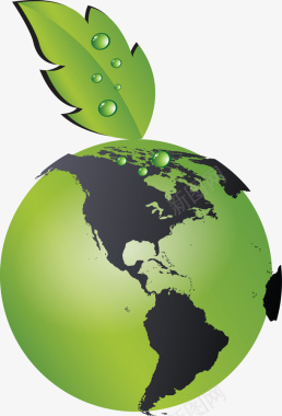 绿色环保地球图矢量图图标图标