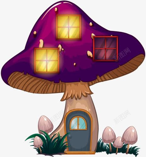 蘑菇屋png免抠素材_88icon https://88icon.com 卡通蘑菇 童话 蘑菇 魔幻