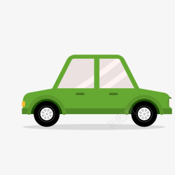 卡通绿色的小汽车矢量图素材