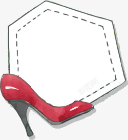 红色高跟鞋促销标签矢量图素材