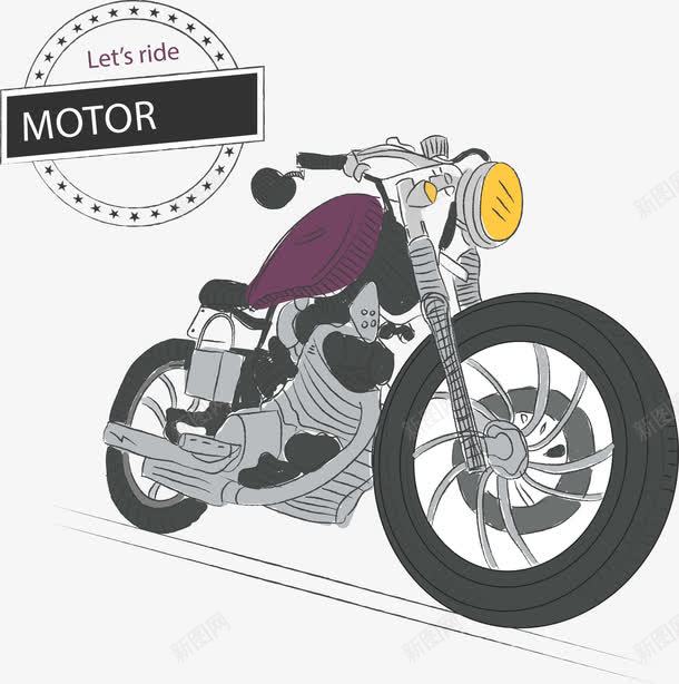 摩托车手绘png免抠素材_88icon https://88icon.com 卡通摩托车 手绘摩托车 摩托车 机车 黑色