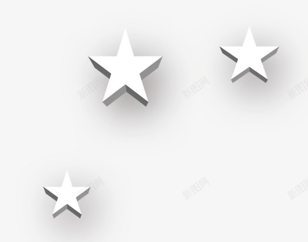 三颗五角星png免抠素材_88icon https://88icon.com 三颗星星 五角星 白色星星