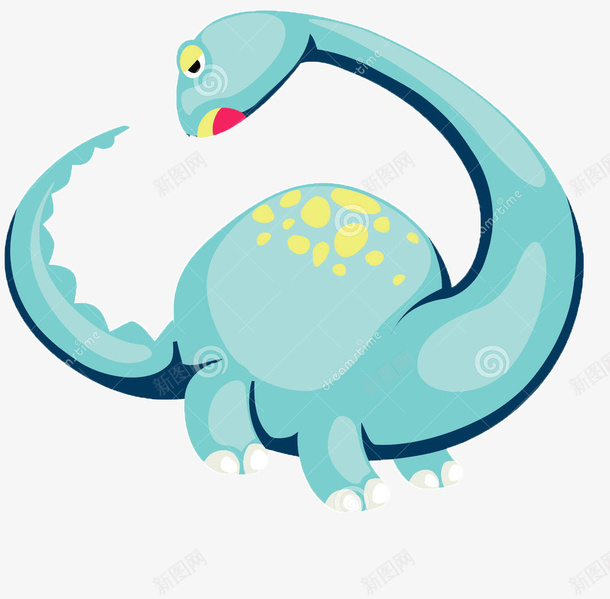 蓝色斑点大恐龙png免抠素材_88icon https://88icon.com 动物 大恐龙 恐龙 黄色斑点