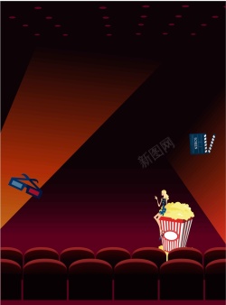 电影院传单看电影宣传单电影院海报背景模板矢量图高清图片