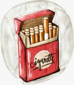 手绘香烟盒粉色香烟盒高清图片