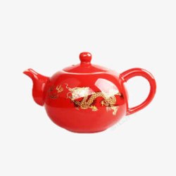 红金龙陶瓷茶壶素材