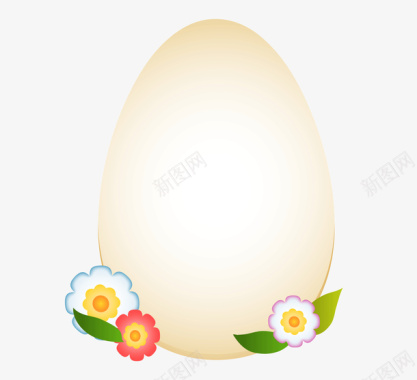 创意公益手绘logo白色带花手绘复活节彩蛋创意LO图标图标