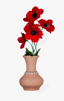 陶瓷花瓶里的红色鲜花png免抠素材_88icon https://88icon.com 红色 花瓶 陶瓷 鲜花
