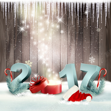 2017新年圣诞节礼盒背景矢量图背景