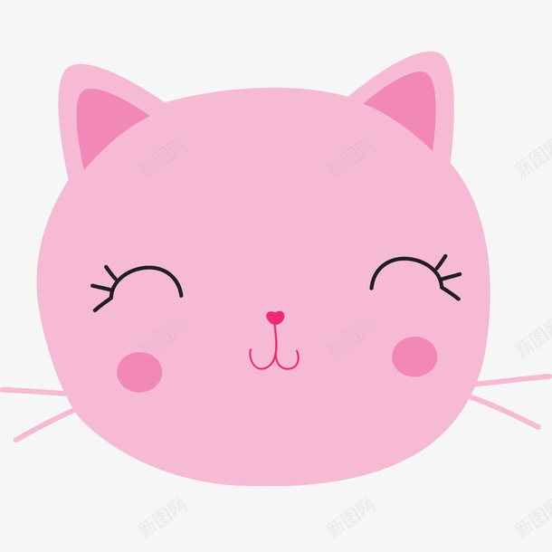 粉色的猫头png免抠素材_88icon https://88icon.com png图形 png装饰 动物 猫头 粉色 装饰