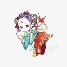 采花姑娘可爱Q版png免抠素材_88icon https://88icon.com 可爱 姑娘