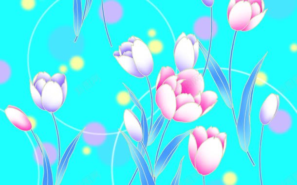 手绘粉色花朵蓝色壁纸jpg设计背景_88icon https://88icon.com 壁纸 粉色 花朵 蓝色
