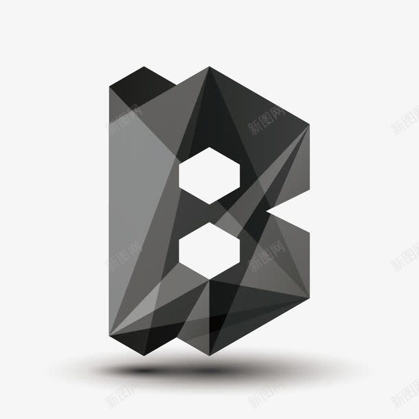 3d金属质感字母矢量图eps免抠素材_88icon https://88icon.com 3D字母 字母B 金属质感 矢量图
