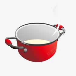 红色家用铁锅汤锅素材