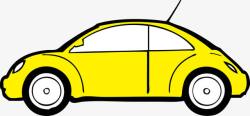 卡通黄色小轿车汽车素材