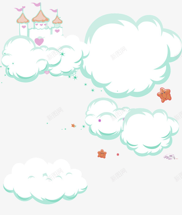 绿色清新云朵城堡装饰图案png免抠素材_88icon https://88icon.com 云朵 免抠PNG 城堡 清新 绿色 装饰图案