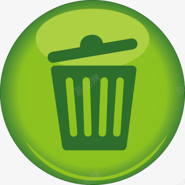 节能环保绿色垃圾桶图标图标