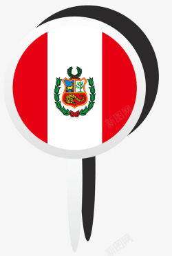 圆形红白相间秘鲁国旗矢量图素材
