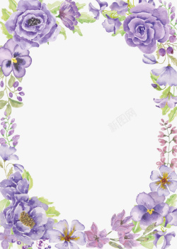 紫色的花环素材