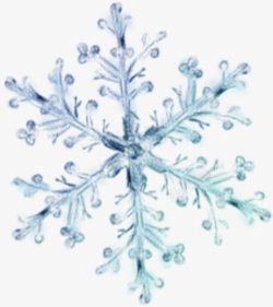 手绘蓝色雪花装饰素材