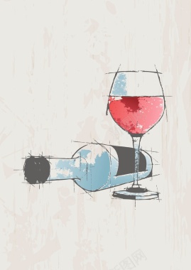 红酒葡萄酒海报背景矢量图背景
