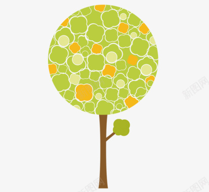 树免抠素材花形树木图标图标