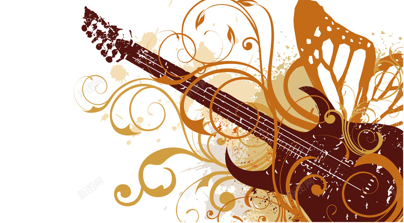 手绘黄色花纹吉他背景矢量图ai设计背景_88icon https://88icon.com 卡通 吉他 手绘 海报 童趣 背景 黄色花纹 矢量图