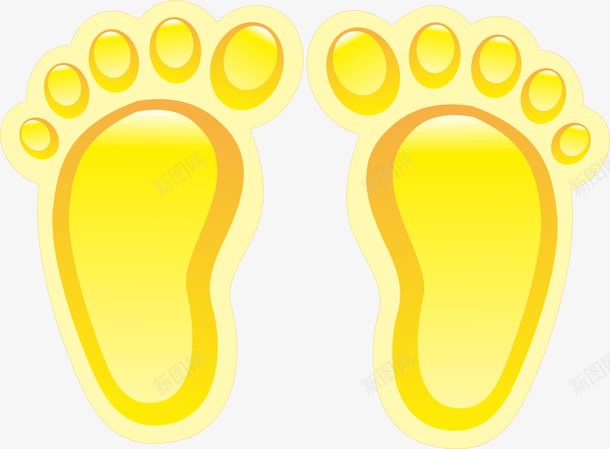 脚丫png免抠素材_88icon https://88icon.com 脚丫 脚印 黄色