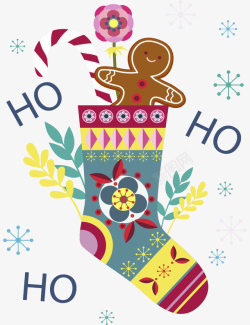 圣诞节彩色的圣诞袜矢量图素材