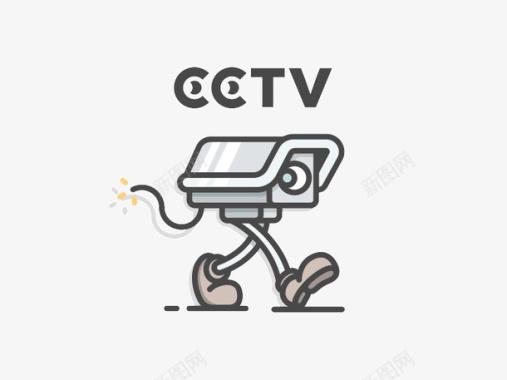 卡通可爱图CCTVlogo透明图标图标