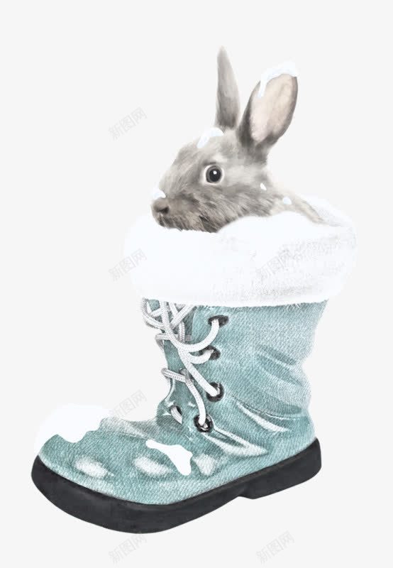 一只灰兔png免抠素材_88icon https://88icon.com 可爱 手绘 素材 鞋子