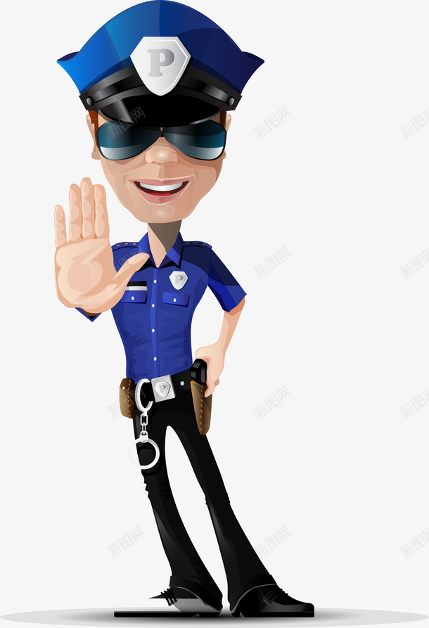 手绘卡通警察2矢量图ai免抠素材_88icon https://88icon.com 人 人物 卡通 手绘 矢量图