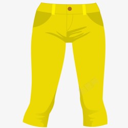 黄色七分裤素材