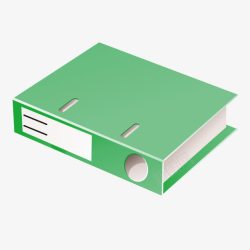绿色质感立体办公材料盒素材