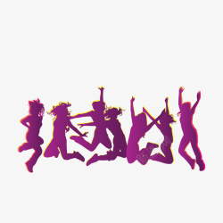 紫色跳跃人物矢量图素材
