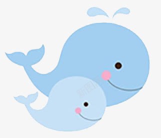 可爱的鲸鱼一家png免抠素材_88icon https://88icon.com 动物 卡通 蓝色