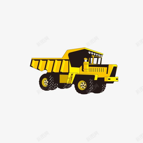 卡通黄色的货车元素png免抠素材_88icon https://88icon.com 创意 动漫动画 卡通 货车 重型工程车 黄色
