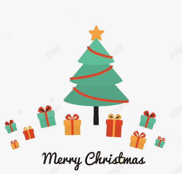 卡通圣诞树与礼盒背景png免抠素材_88icon https://88icon.com 免费png图片 免费矢量素材 圣诞图片 圣诞树 圣诞矢量素材 圣诞素材 圣诞节免费图片 星星 礼物 绿色