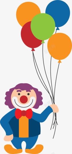彩色卡通气球小丑素材