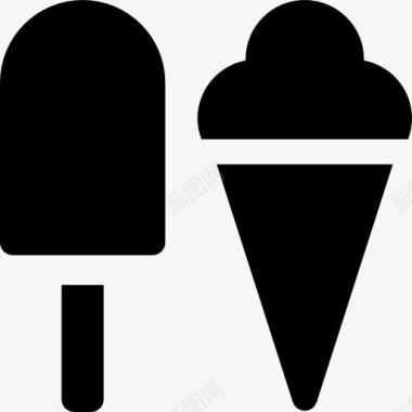 冰下来冰淇淋和锥图标图标