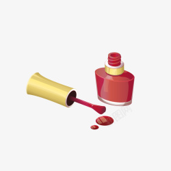 红色化妆指甲油矢量图素材