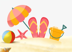 沙滩鞋夏季促销海报素材