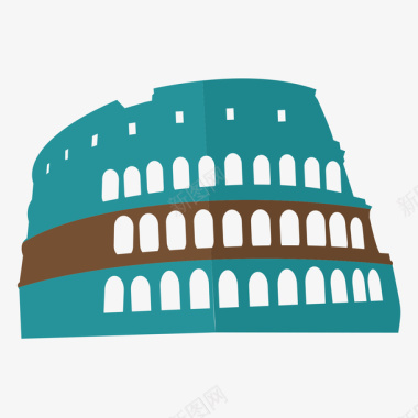 罗马斗兽场建筑旅游景点矢量图图标图标