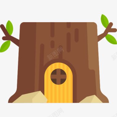 树桩树桩的房子图标图标