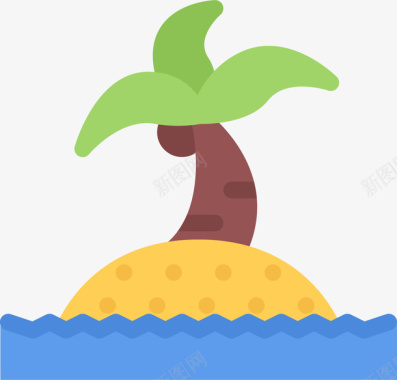 大王椰子树孤岛icon矢量图图标图标