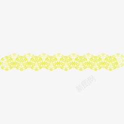 黄色花纹蕾丝边矢量图素材