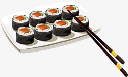手绘美味寿司矢量图素材