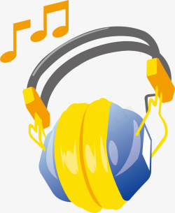 卡通耳机矢量图素材