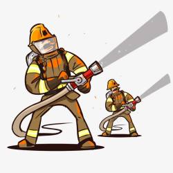 两个灭火消防员素材