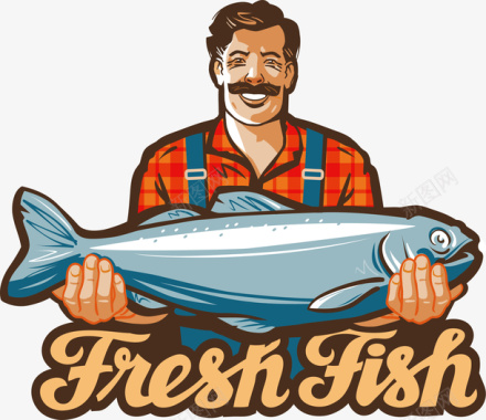 鱼类商店矢量图图标图标